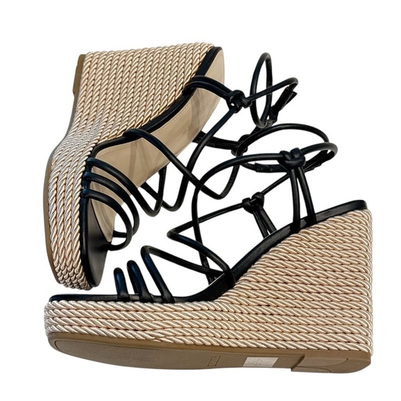 Marc Fisher Women's Zesty Black Espadrille Wedge Sandal Heels Summer Size 7.5 - Picture 5 of 8